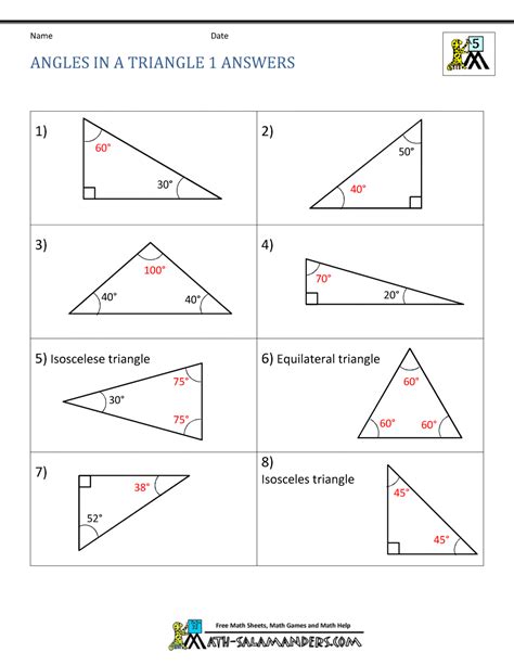 Triangle Angle Sum Worksheet - Abhayjere.com