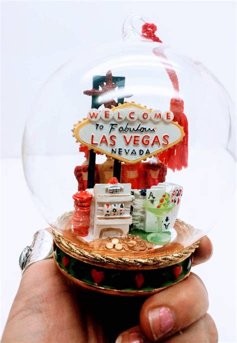 Las Vegas Showgirl Globe Ornament, Las Vegas Nevada Snowglobe Memory ...