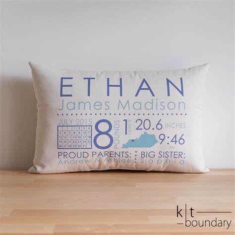 Personalized Baby Pillow Baby Announcement Baby by ktboundary24