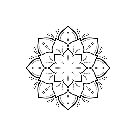 Simple Mandala with floral style, Vector mandala Oriental pattern, Hand ...