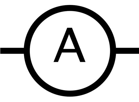 OnlineLabels Clip Art - IEC Ampere Meter Symbol