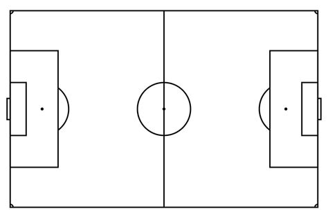 soccer field markings lines. Outline football playground top view ...