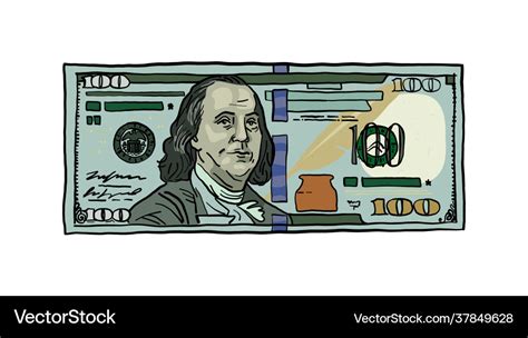 Money dollar bills cartoon drawing Royalty Free Vector Image