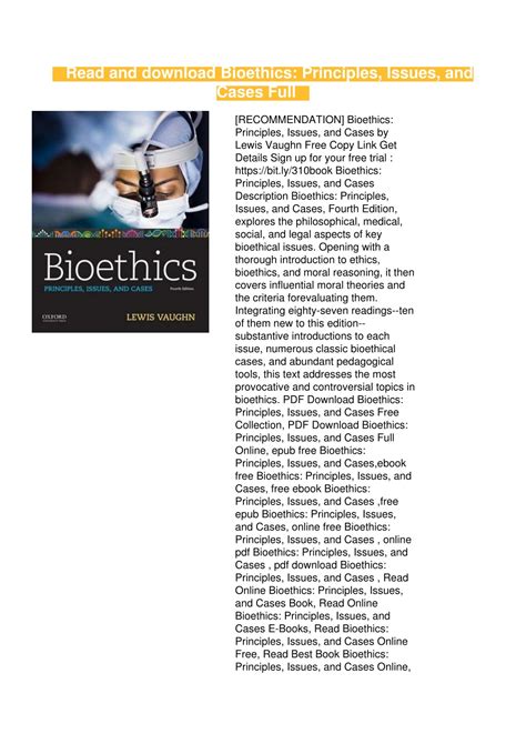 PPT - Read and download Bioethics: Principles, Issues, and Cases Full ...