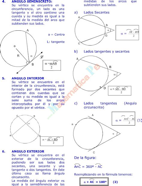 ÁNGULOS EN LA CIRCUNFERENCIA EJERCICIOS RESUELTOS DE GEOMETRÍA PLANA ...