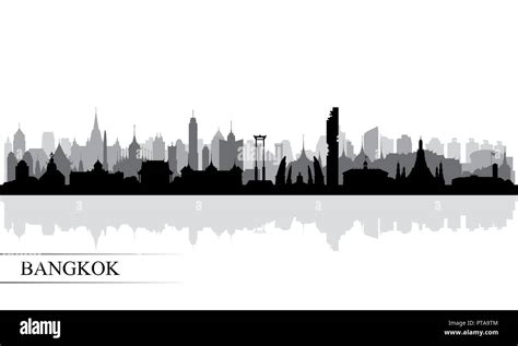 Bangkok city skyline silhouette background, vector illustration Stock ...