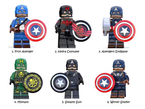 Marvel Avengers Minifigures Captain America Lego Minifigure Endgame ...