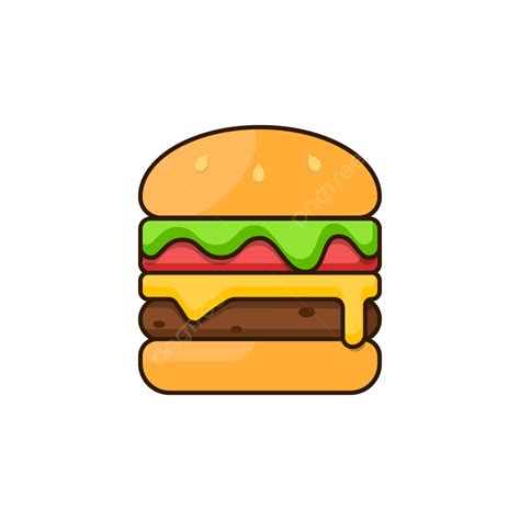 Burger Vector Transparent Background, Burger Pic, Burger Logo, Burger ...