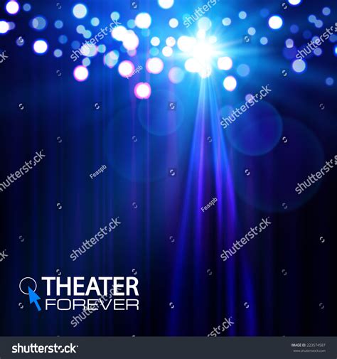 Spotlight On Stage Curtain Vector Illustration Stock Vector (Royalty ...