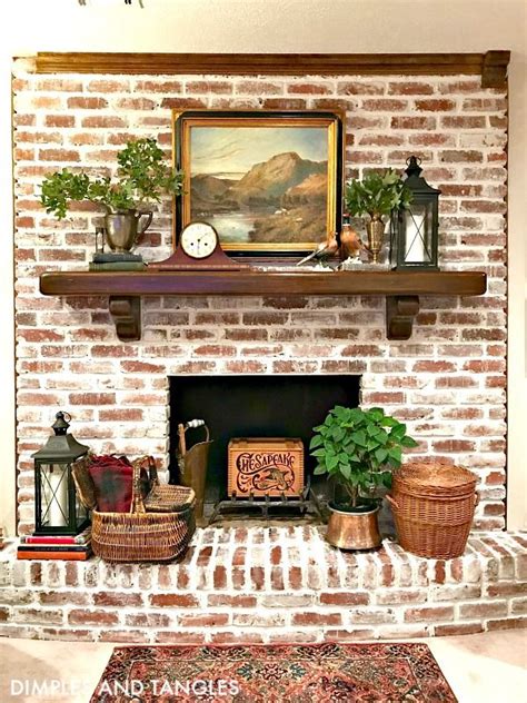 Whitewash Red Brick Fireplace – HOMYSTYLE