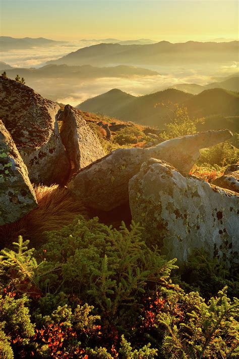 Bright Morning Landscape In Mountains by Rezus