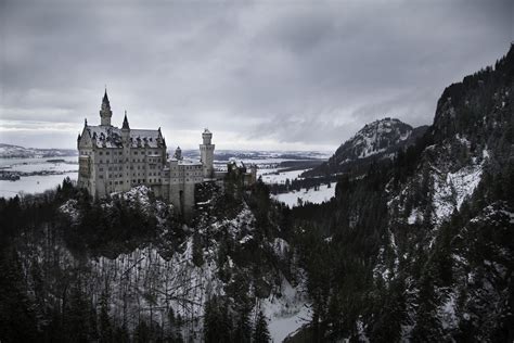 Free Photo: Neuschwanstein Castle in a Winter Time