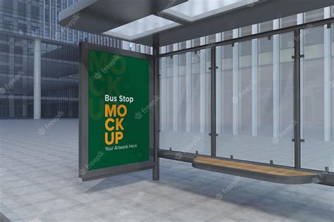 Premium PSD | Bus stop billboard sign mockup