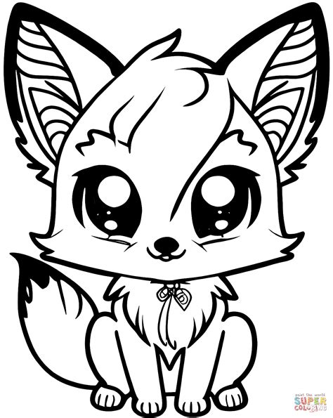 Adorable Little Fox coloring page | Free Printable Coloring Pages