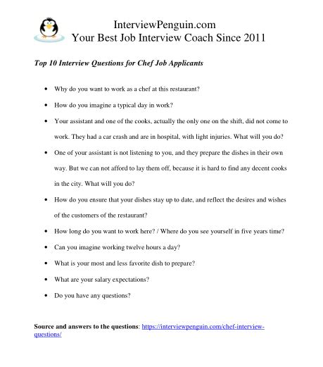 Top 10 Chef Interview Questions & Answers [2021 edition]