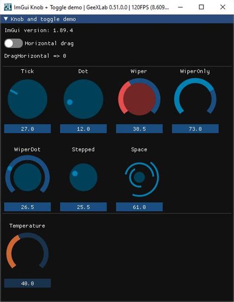 (Demo) Knob and Toggle Widgets (Dear ImGui) | HackLAB