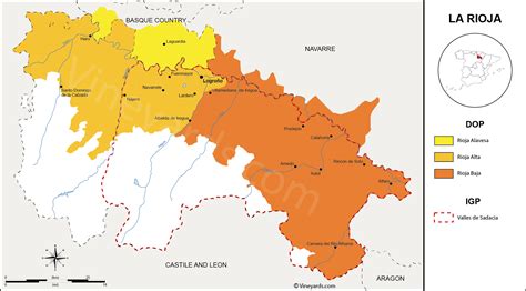 La Rioja map of vineyards wine regions | Wijngaard, Wijn