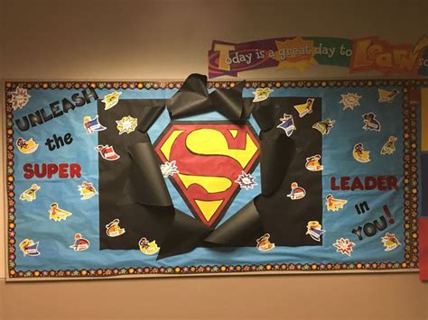 Superhero Bulletin Board / Leader In Me | Superhero classroom ...