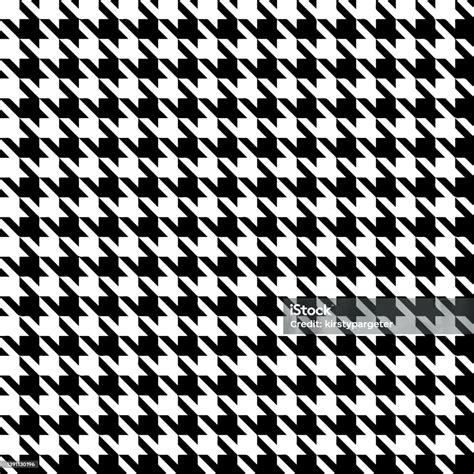 Houndstooth Pattern Background In Black And White Stock Illustration ...