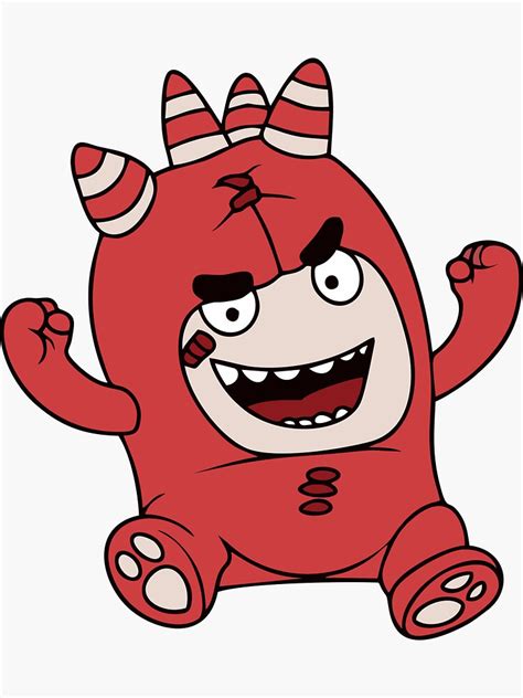 "oddbods red" Sticker by JalonFunk | Redbubble