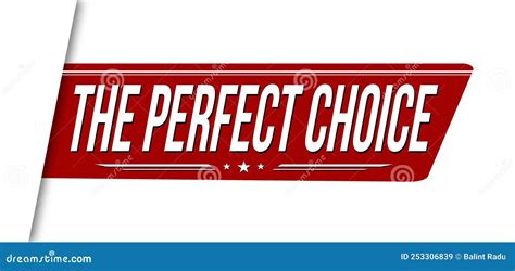 The Perfect Choice Red Ribbon Or Banner Design Cartoon Vector ...