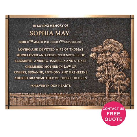 Tree Bronze Plaque designed by Forever Shining Australia. Design yours ...