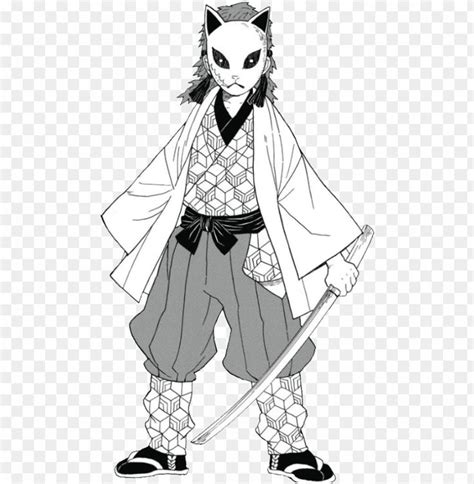 Kimetsu No Yaiba Sabito Manga Black And White PNG Image With ...