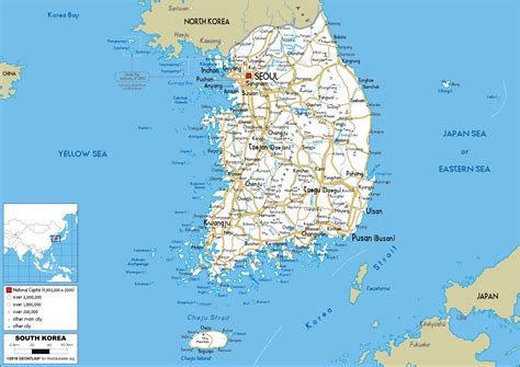 South Korea Map (Road) - Worldometer