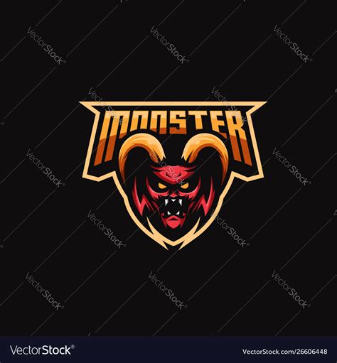 Awesome monster logo Royalty Free Vector Image