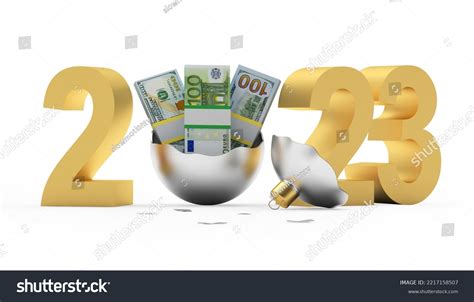 Golden Number 2023 Euro Dollar Banknotes Stock Illustration 2217158507 ...