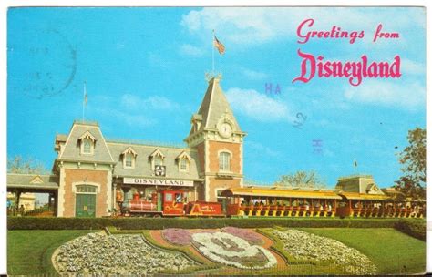 Undated Postmarked Postcard Greetings from Disneyland Train and Mickey ...