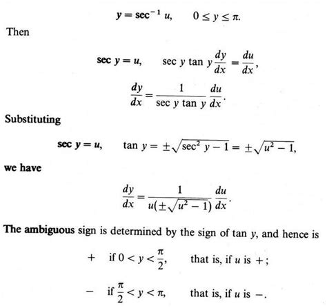 Derivative of inverse secant