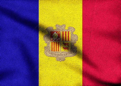 Andorra Waving Flag With Cloth Texture Background, Andorra, Flag ...