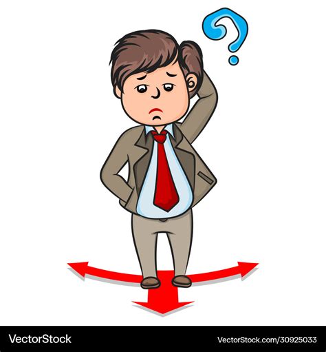 Business man cartoon confused Royalty Free Vector Image