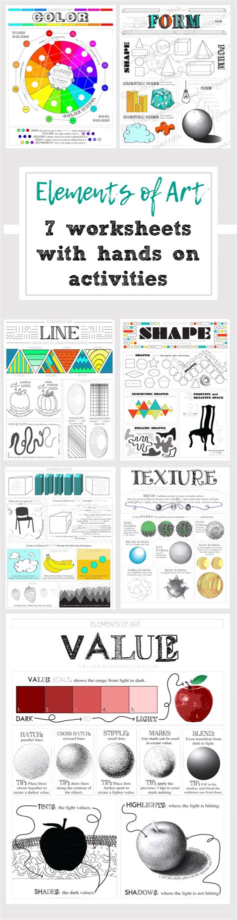 Art Elements of Art Worksheets, Activities, Lesson, lead to Principles ...