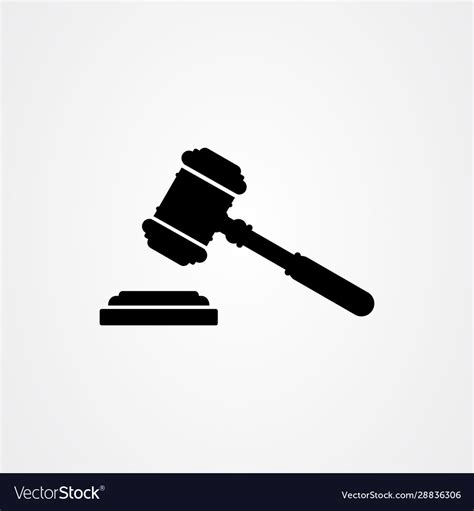 Gavel law hammer icon logo design Royalty Free Vector Image