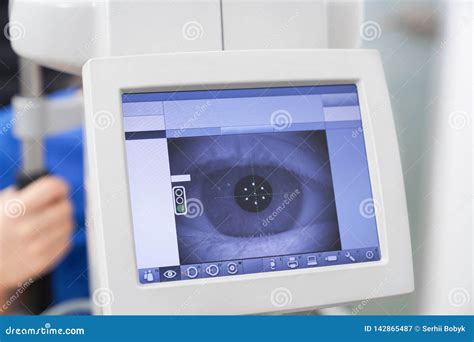 Eye Diagnosis On Eye Test Machine With Screen. Royalty-Free Stock Photo ...