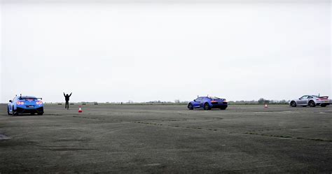 AWD Drag Race: New Nismo GT-R Vs Audi R8 V10 Vs Porsche 911 Turbo S