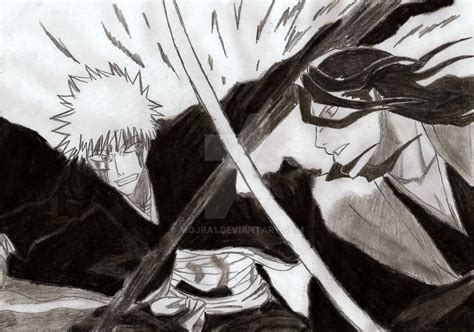 Ichigo vs. Byakuya by mojra1 on DeviantArt