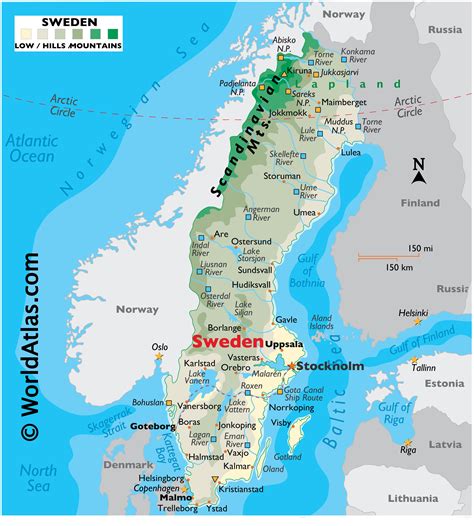 Sweden Map / Geography of Sweden / Map of Sweden - Worldatlas.com