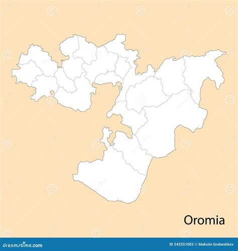 High Quality Map of Oromia is a Region of Ethiopia Stock Vector ...