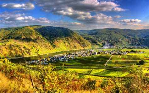 germany, Mountains, Fields, Scenery, Ellenz, Poltersdorf, Hdr, Rivers ...