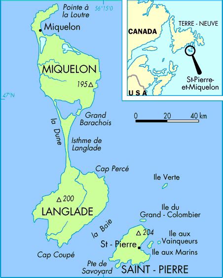 Large detailed political map of Saint-Pierre and Miquelon. Saint-Pierre ...