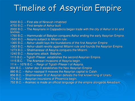 Timeline Of Assyrian Empire