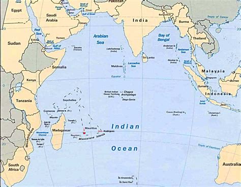 Indian Ocean Islands Map