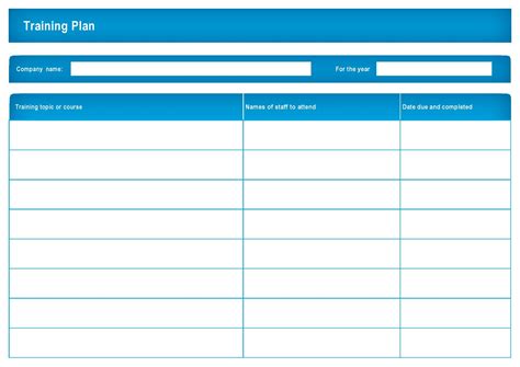 Training Plan Template Free | EOUA Blog