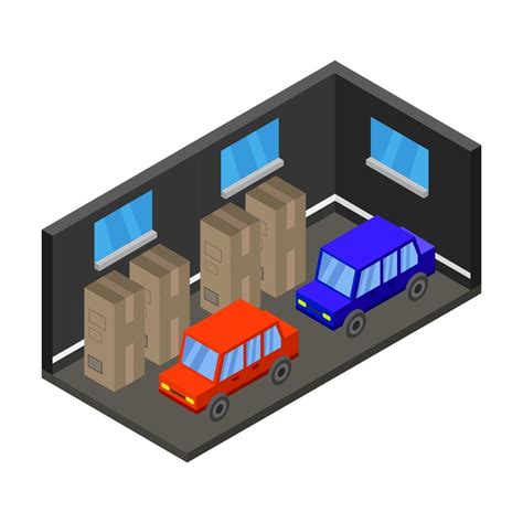 Isometric Garage On Background 2286862 Vector Art at Vecteezy