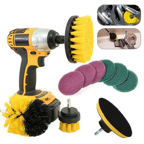 HOTBEST 10Pcs/Set Tile Grout Power Scrubber Cleaning Drill Brush Kit ...