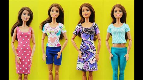 DIY Barbie Clothes Outfits Dress - Barbie Hacks - T Shirt, Shorts ...