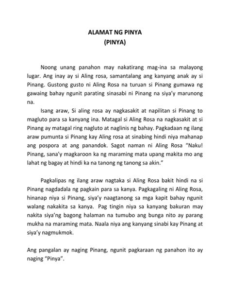 Alamat NG Pinya | PDF